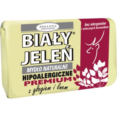 Biały Jeleń Hipoalergiczny Premium mydło naturalne Głóg & Len 100 g