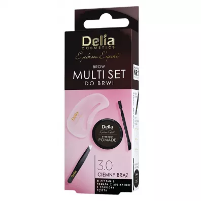 Delia Zestaw Brow Multi Set do brwi pomada do brwi 3.0  + p�seta + szczoteczka do brwi + aplikator