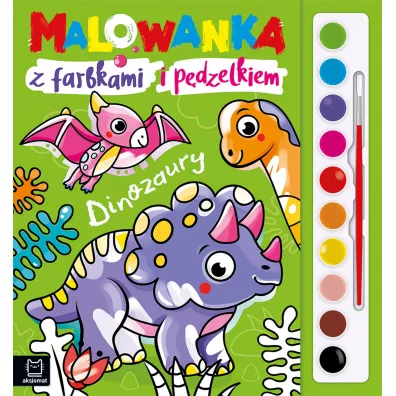 Malowanka z farbkami i pdzelkiem. Dinozaury - Anna Podgrska