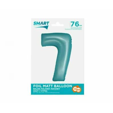Godan Balon foliowy Smart Cyfra 7 jasna niebieska matowa 76cm