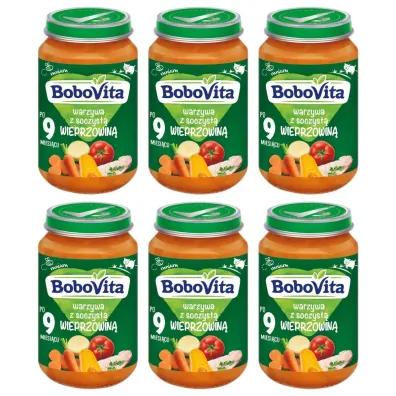 BoboVita Soczysta wieprzowina z warzywami po 10 miesi�cu Zestaw 6 x 190 g