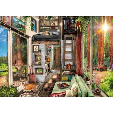 Puzzle 1000 el. Domek w lesie Ravensburger