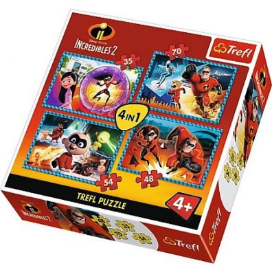 Puzzle 4w1 Niesamowita rodzinka Incredibles Trefl