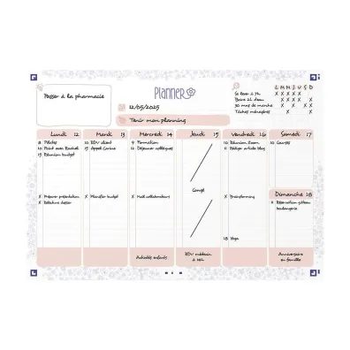 Oxford Flowers Planer tygodniowy A4 Floral 60 kartek