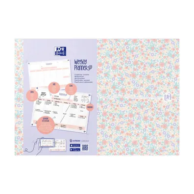 Oxford Flowers Planer tygodniowy A4 Floral 60 kartek