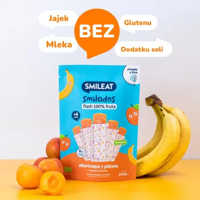 Smileat Lody owocowe do mro�enia o smaku moreli i banana Smilado po 6 miesi�cu 5 x 50 g Bio