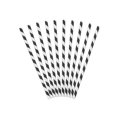 PartyDeco S�omki papierowe czarne 19.5cm 10 szt.