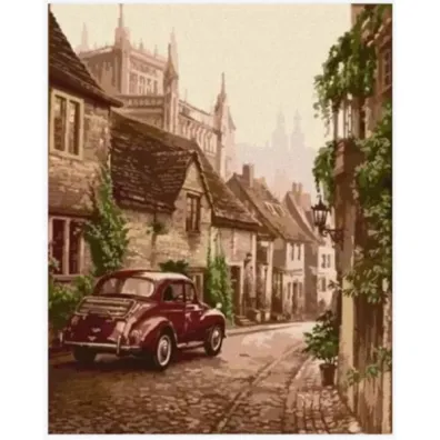 Norimpex Malowanie po numerach 40x50cm Auto retro w uliczce 1008322