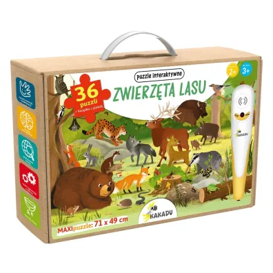 Zwierz�ta lasu. Puzzle interaktywne Kakadu