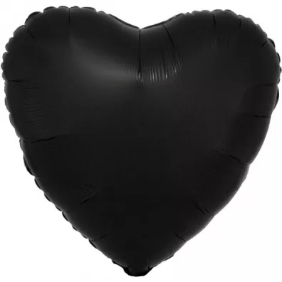 Amscan Balon foliowy Lustre Black serce 43cm