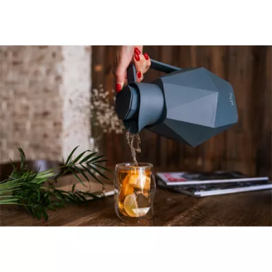 Vialli Design Termos z wkadem szklanym GEO grafitowy 27503 1 l