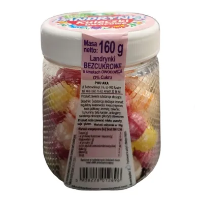 Aka Landrynki Kuleczki Owocowe 0% Cukru 160 g