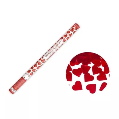 PartyDeco Tuba z sercami czerwonymi 80cm