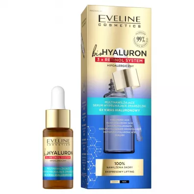 Eveline Cosmetics Multinawil�aj�ce serum wype�niaj�ce zmarszczki 6 x Kwas Hialuronowy 18 ml