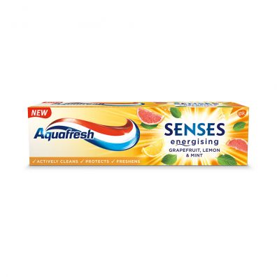 Aquafresh Senses Energising Toothpaste energetyzujca pasta do zbw Grapefruit & Lemon & Mint 75 ml