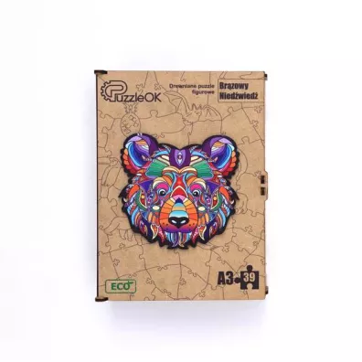 Puzzle drewniane eko 39 el. Br�zowy nied�wied� A3 Maksik