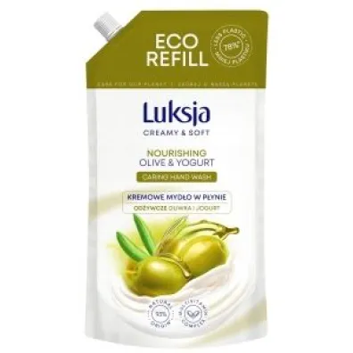 Luksja Creamy & Soft Oliwka i Jogurt Od�ywcze kremowe myd�o w p�ynie - zapas 900 ml