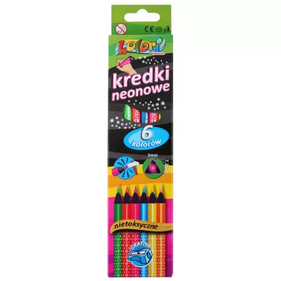 Penmate Kolori Premium Kredki trjktne neonowe + temperwka 6 szt.