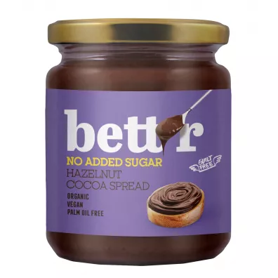 Bettr Krem orzechy laskowe & kakao bez dodatku cukru 250 g Bio
