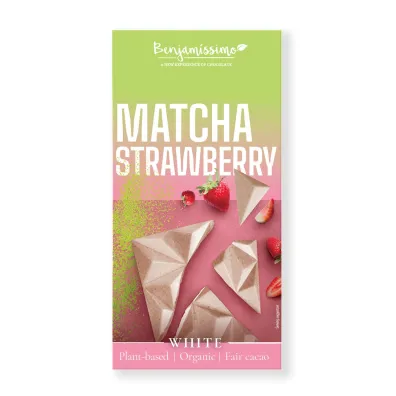 Benjamissimo Tabliczka kakaowa herbata matcha - truskawka bezglutenowa 60 g Bio