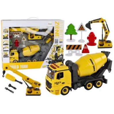 Pojazdy budowlane do skr�cania �wiat�a d�wi�k 1:12 LeanToys