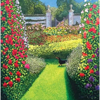 Susan Entwistle Karnet z kopert� Pies w ogrodzie Easton Walled