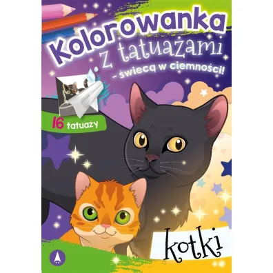Malowanka A5 Kolorowanka z tatua�ami   �wiec� w ciemno�ci  Kotki SKRZAT 076073 SK