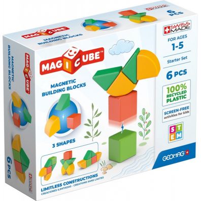 GEOMAG MagiCube 3 Shapes recycled started set - klocki magnetyczne 6el. G200