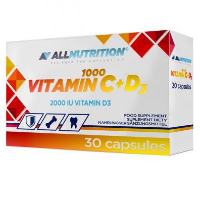 Allnutrition Witamina C 1000 + D3 Suplement diety 30 kaps.