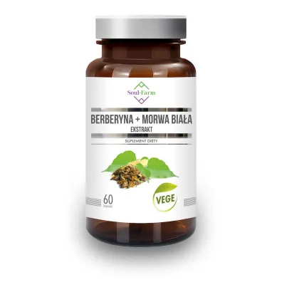 Soul Farm Berberyna + morwa bia�a ekstrakt (300 mg + 300 mg) - suplement diety 60 kaps.