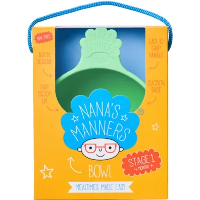 Nana`s Manners Etap 1, Miska silikonowa z przyssawk� i uchwytem, zielona