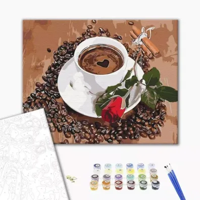 Brushme Malowanie po numerach - Kawa z odrobin� romansu 40x50cm