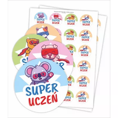 LearnHow Naklejki motywacyjne - Super ucze� 48 szt.