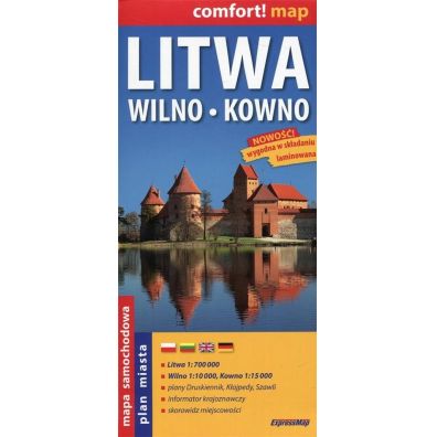 Comfort! map Litwa, Wilno, Kowno 1:700 000