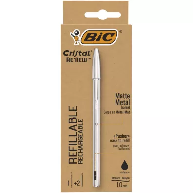 Bic Dugopis Cristal Re'new Metal + 2 wkady czarny