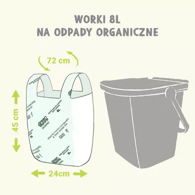 Greenaware Kompostowalne worki na odpady spo�ywcze, 8 L 40 szt.