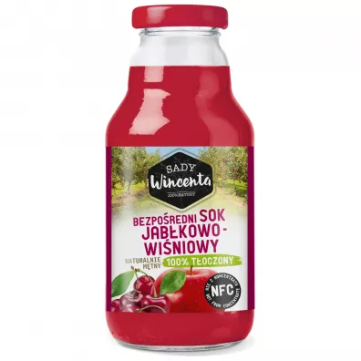 Sady Wincenta Sok 100% jabkowo-winiowy naturalnie mtny toczony NFC 330 ml