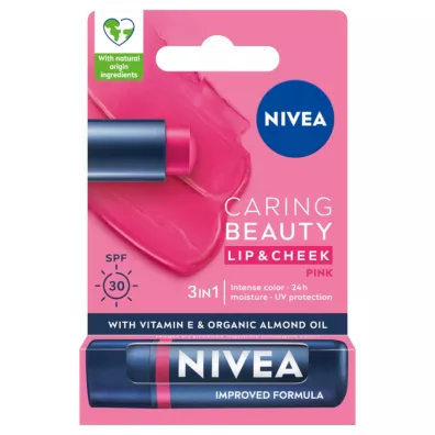 Nivea Caring Beauty 3w1 pomadka pielgnujca Pink 4.8 g