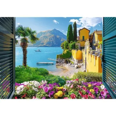 Puzzle 1000 el. Widok na jezioro Como Trefl