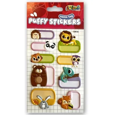 Naklejki Puffy Name Tag Animals PENMATE