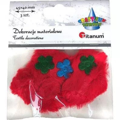 Titanum Ozdoba materia�owa serca czerwone 3 szt.