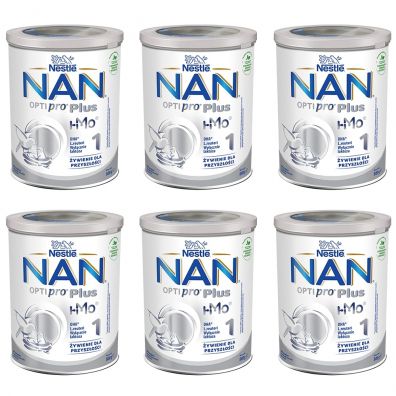 Nestle Nan Optipro Plus 1 HM-O Mleko pocztkowe dla niemowlt od urodzenia Zgrzewka 6 x 800 g
