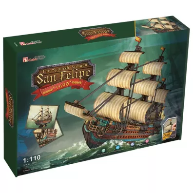 Puzzle 3D 248 el. �aglowiec San Felipe XL Cubic Fun