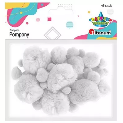 Titanum Pompony akrylowe bia�y 45 szt.