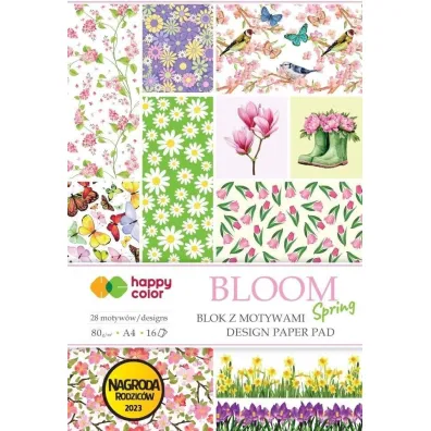 Happy Color Blok A4 16 ark z motywami Bloom Spring