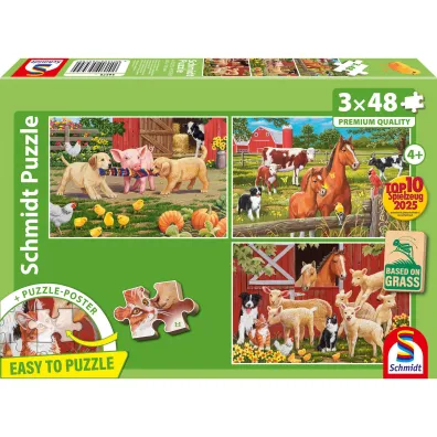 Puzzle 3x48 Zwierz�ta na farmie Schmidt