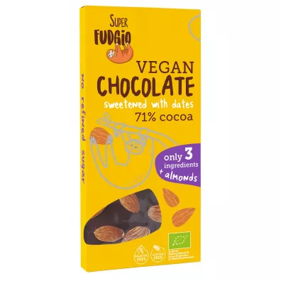 Super Fudgio Czekolada s�odzona daktylami z migda�ami bezglutenowa 100 g Bio