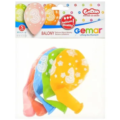Godan Balony Premium Hel z nadr. 3, 13" op. 5szt.