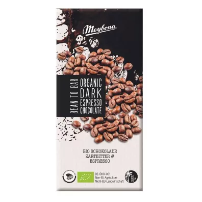 Meybona Czekolada gorzka z kruszonymi ziarnami kawy espresso 100 g Bio