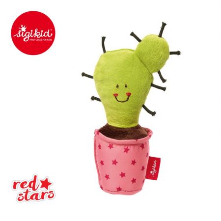 SIGIKID Mikka minigrzechotka Kaktus w rowej doniczce Red Stars